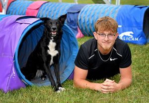 Max Glover and his dog Sushi who won a gold medal at the Junior Open Agility World Championships in Portugal