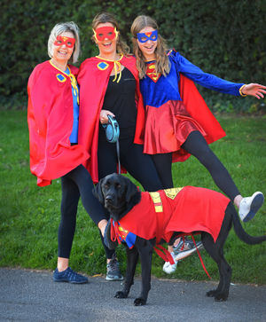 Ann Clover, Niki McGrath, Daisy McGrath and Stanley the black lab from Sutton Coldfield