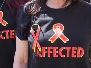 Victims and campaigners outside Central Hall in Westminster, London, after the publication of the inquiry report into the infected blood scandal