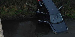 A shopper at Stafford's Sainsbury's store had a lucky escape after accidentally driving her car into the River Sow.