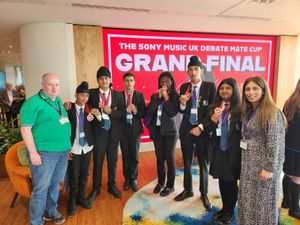 Supporting image for story: Smethwick school celebrating after finishing second place in national competition