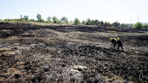 The damage caused after a summer fire on the Staffordshire Moorlands