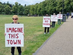 Campaigners in Shrewsbury held up placards saying "stop the genocide" in a protest over the Israel-Gaza conflict. They were at the Quarry, holding a silent demonstration over the UK's involvement in the war, and are urging the town's MP Julia Buckley to call on Prime Minister Keir Starmer's Labour government to halt military assistance and arms sales to Israel.