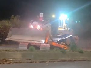 Supporting image for story: Man, 41, arrested after stolen 24-tonne earthmover driven recklessly through Wolverhampton city centre