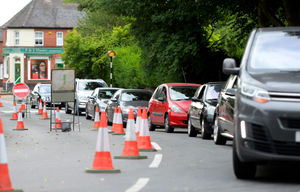 One side of Erdington Road is closed off to commuters while roadworks are carried out