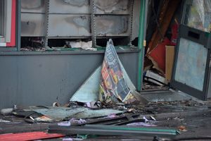 The fire left the post office a blackened mess