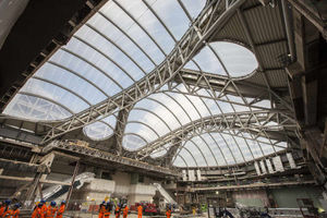 Light floods the atrium at New Street Station