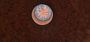 The roof of the entrance hall is an eye-catching start to the tour