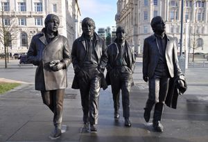 The original Beatles statues in Liverpool