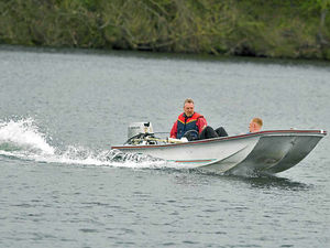 Supporting image for story: Man dices with death in Dudley reservoir dog rescue