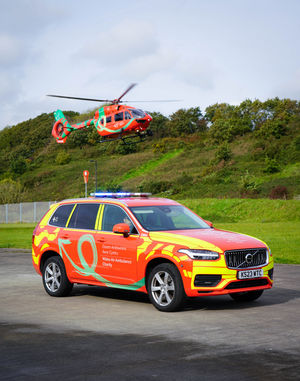 A helicopter and rapid response vehicle from the current fleet