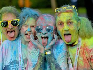 Supporting image for story: One coat or two? Salopians take part in charity's colour run