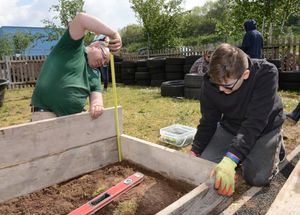 Pupil Jack Cooper and volunteer Steve Bowers