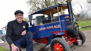 Jonathan Horton is pictured with his 4 1/2 scale Foden Steam Lorry