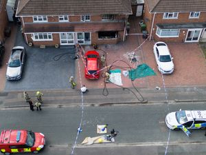 Emergency services at the scene of a Wolverhampton house fire