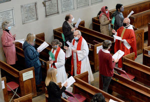 Two services were held at the church, allowing people a choice of service and allowing for social distancing