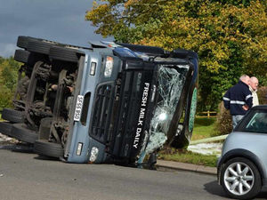 Supporting image for story: Road closes after lorry overturns