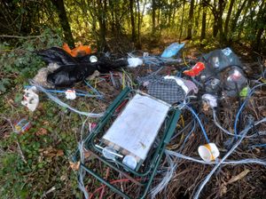Supporting image for story: Rubbish and remnants of fire left behind as travellers leave Shrewsbury park and ride site 