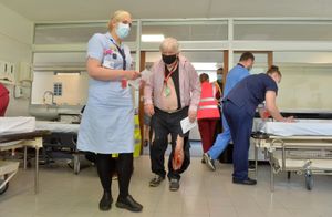 'Walking wounded' during the train crash exercise