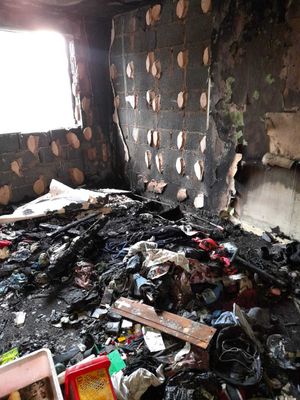 The master bedroom, where the fire started, was totally gutted