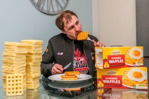 Ben estimates he's eaten some 65,000 potato waffles. Photo: SWNS