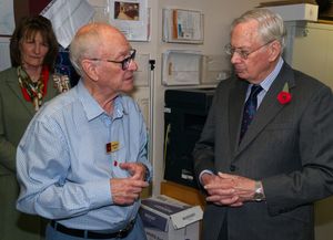 The Duke of Gloucester talks with Chair of Trustees Geoff Vernon