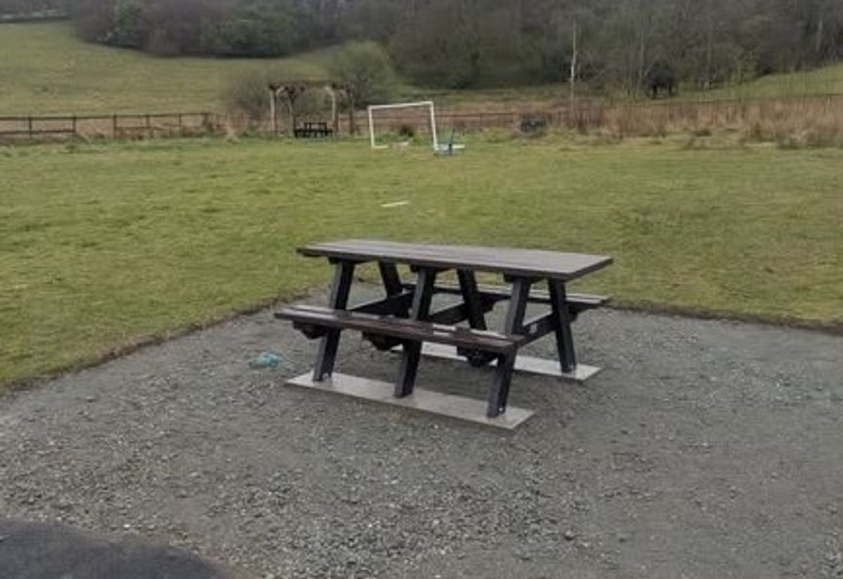 A new picnic bench and interpretation sign has been placed at a Llandrindod Wells park, discussions about funding for a skatepark are ongoing and a new town caretaker is making a big difference