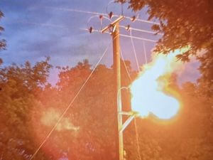 Supporting image for story: Bottled water handed out after lightning bolt hits transformer and knocks out supply
