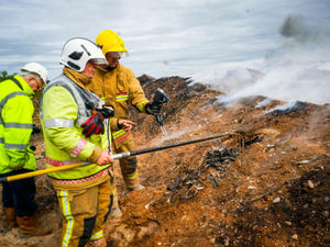 Supporting image for story: Slitting Mill fire is still burning ONE YEAR ON
