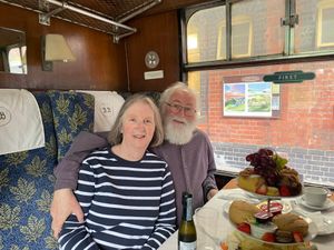 Jane and Austin Cheminais enjoying an afternoon tea in Llangollen