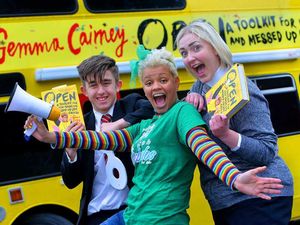 Supporting image for story: Radio 1's Gemma Cairney inspires Wolverhampton students on big yellow bus tour - WATCH