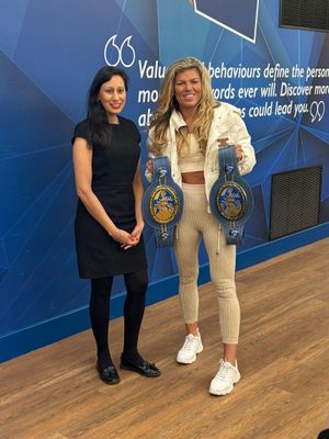 Kirstie Bavington (right) with Sonia Kumar.