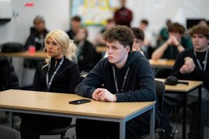 Students got important travel safety advice during the talk.