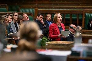 Helen Morgan in the House of Commons championing for better healthcare. Photo: House of Commons 