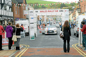 Hundreds line the streets to watch the Rally GB in Newtown