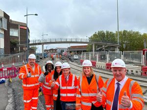 Supporting image for story: Government official checks on progress of Midland Metro expansion in Dudley