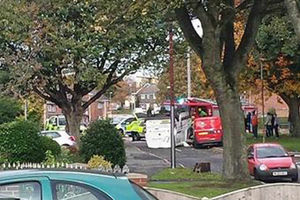 This picture from Twitter user Jemma Lou appears to show a van upside down in the moments after the accident.