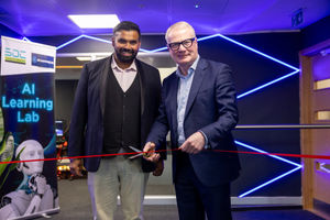 Mayor Richard Parker, right, with Manny Athwal, CEO and founder of School of Coding and AI