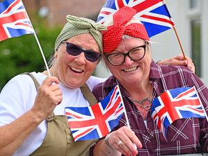 Organiser, Ann Whitfield and Melissa Jewsbury at the VE Day 80th anniversary celebrations in Newport