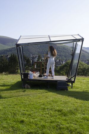 Stephanie painting during the TV programme