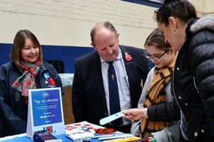 Ellesmere British Legion's stall in the Farmers' market, Ellesmere