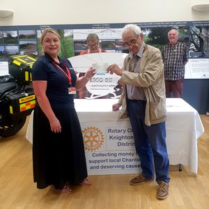 Kate Bristow from Midlands Air Ambulance with Rotary President Robert Wayne