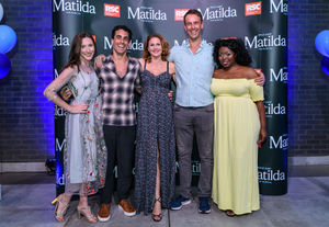 Carly Thoms, Sebastien Torkia, Rebecca Thornhill, Craige Els and Michelle Chantelle Hopewell at the premiere of Matilda The Musical at Birmingham Hippodrome. Photo by: Simon Hadley
