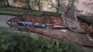 The scene in Whitchurch after a huge sinkhole opened up. Photo: Tim Thursfield