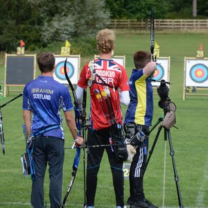 Lewis Bodkin (centre) representing Great Britain