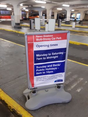 The Raven Meadows multi-storey car park's opening hours. Picture: LDRS