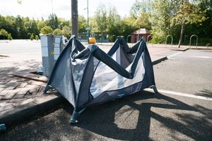 Mess left on the Meole Brace Park and Ride car park