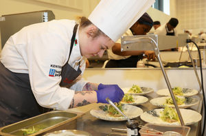 Katie Duffy competing in Junior Chef of Wales final last year