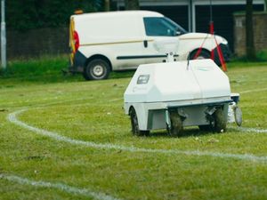 Supporting image for story: £40,000 robot used at Eton could make Shrewsbury sports fields pitch perfect