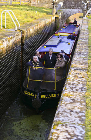 Mayor of Welshpool Malcolm Douglas joins the crew on the historic trip